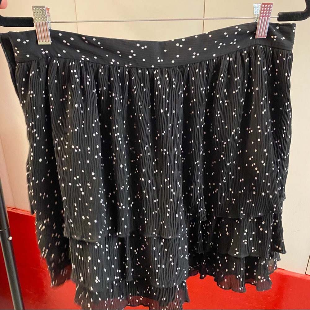 Zara Black Polka Dot Tiered Skort | Size XL